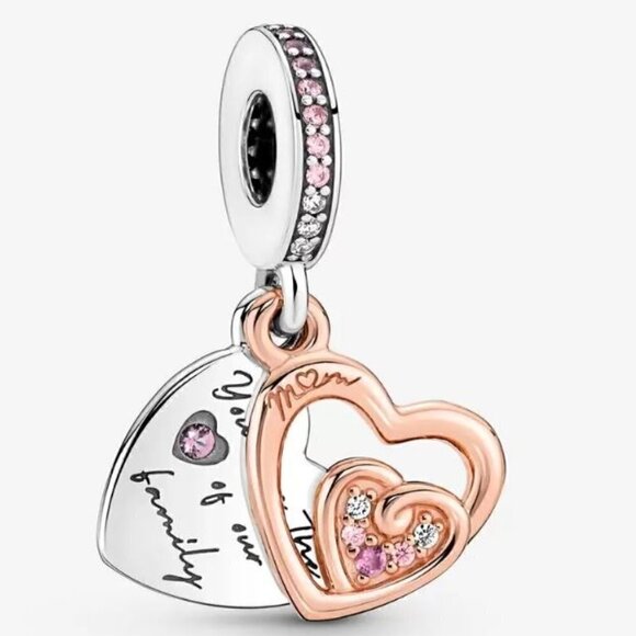 💜 Rose Gold Plated Sterling Silver Tribute to Mom Charm - Picture 1 of 4